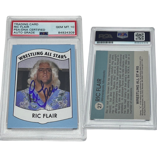 1982 Ric Flair Wrestling All Stars #27 Autographed PSA Auto GEM MINT 10