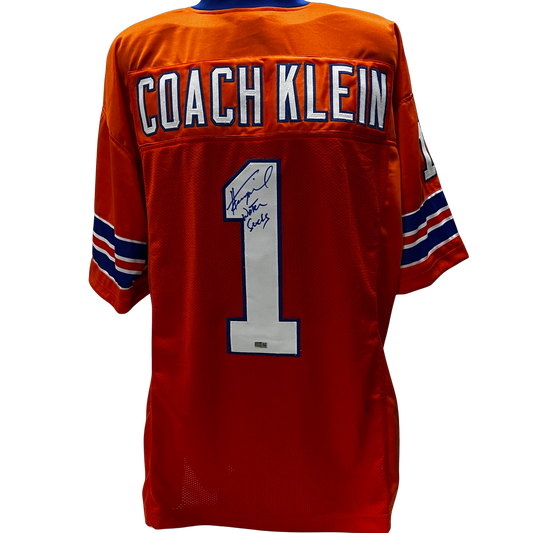 Henry Winkler Autographed Coach Klein Waterboy Mud Dogs Jersey "Water Sucks" Inscription Steiner CX