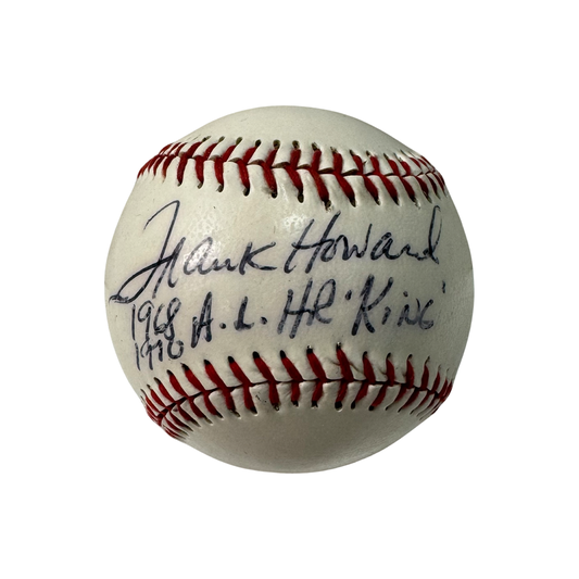 Frank Howard Autographed Official League Baseball 1968, 1970 AL HR King Inscription Beckett
