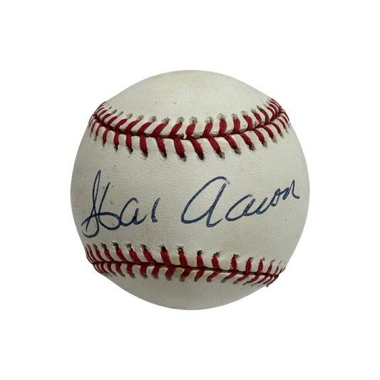 Hank Aaron Autographed Atlanta Braves Official National League Baseball JSA
