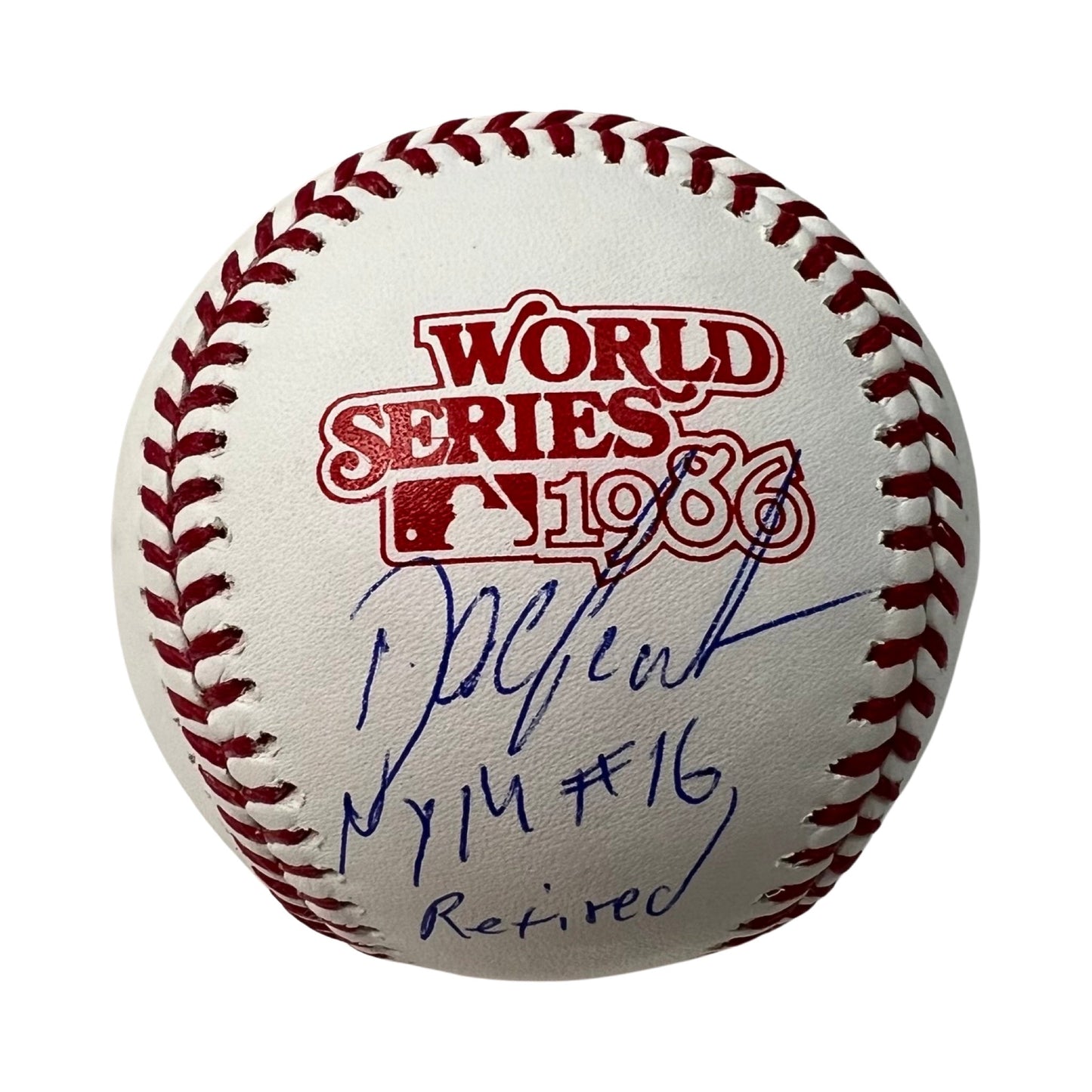Doc Gooden Autographed New York Mets 1986 World Series Baseball NYM #16 Retired Inscription Steiner CX