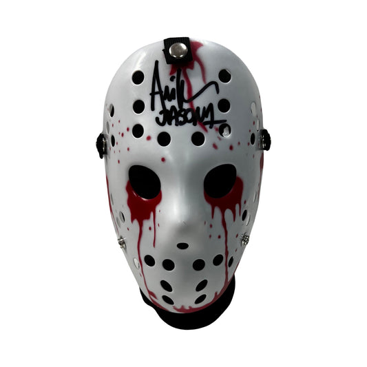 Ari Lehman Autographed Jason Voorhees Friday the 13th White Bloody Mask “Jason 1” Inscription Steiner CX