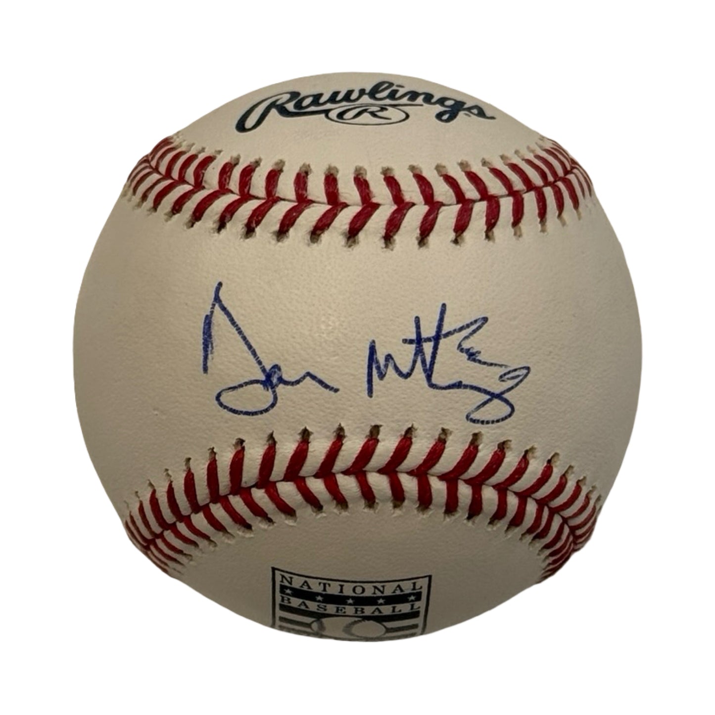 Don Mattingly Autographed New York Yankee HOF Logo OMLB Beckett