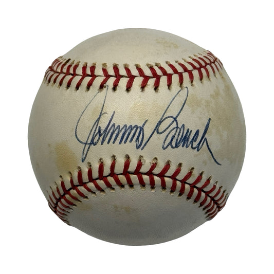 Johnny Bench Autographed Cincinnati Reds OMLB Beckett