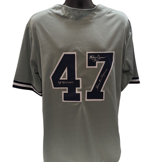 Shane Spencer Autographed New York Yankees Grey Jersey Michael Shane Spencer, Home Run Dispenser, 98, 99, 00 WSC Inscriptions Beckett