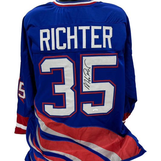 Mike Richter Autographed New York Rangers USA Hockey 1996 Royal Blue USA Jersey JSA