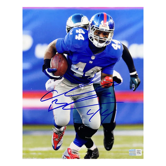 Ahmad Bradshaw Autographed New York Giants Past Eagles Defender 8x10 Steiner CX