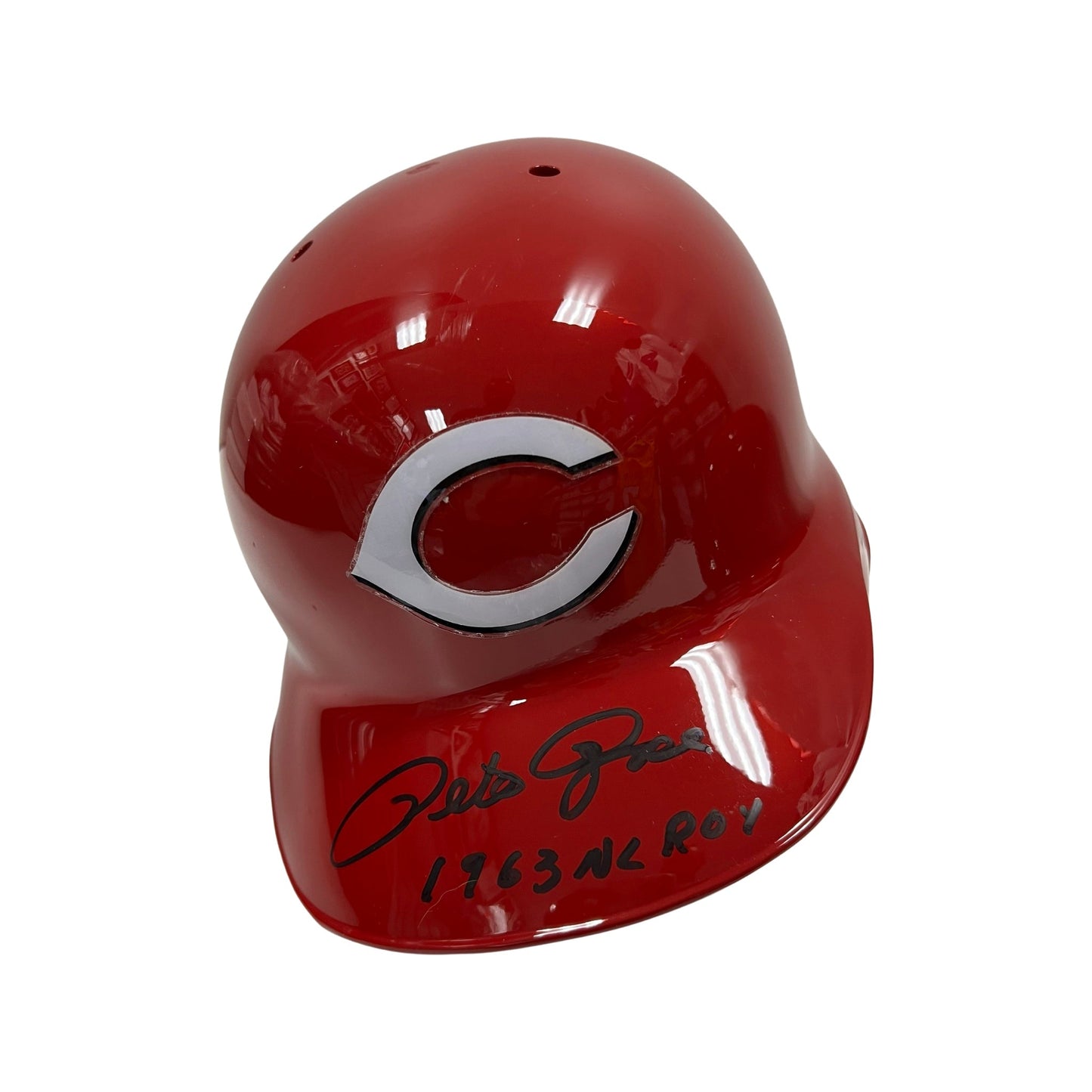 Pete Rose Autographed Cincinnati Reds Batting Helmet 1963 AL ROY Inscription Steiner CX