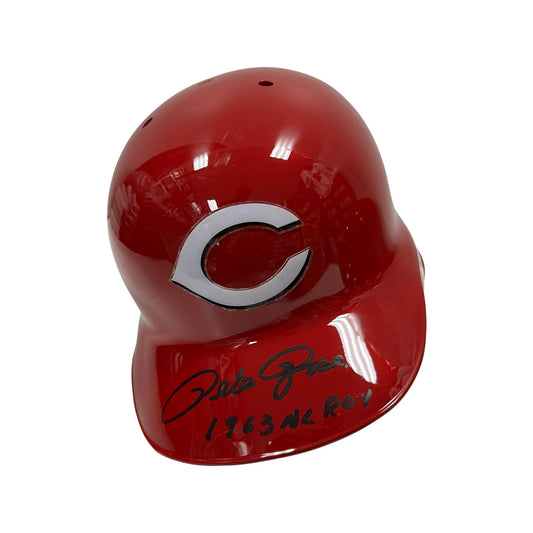 Pete Rose Autographed Cincinnati Reds Batting Helmet 1963 AL ROY Inscription Steiner CX