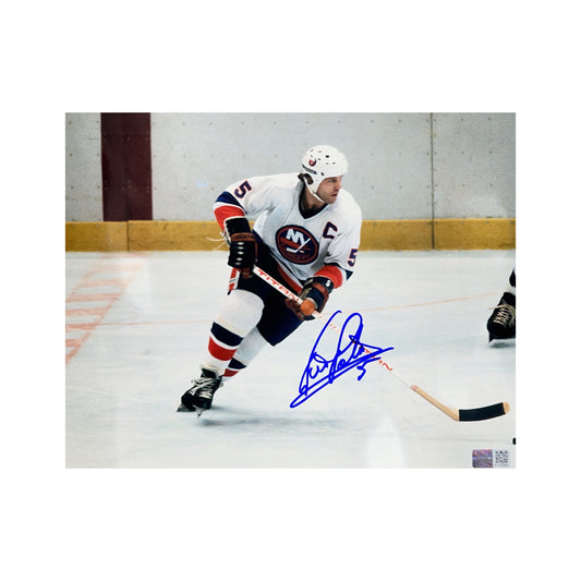 Denis Potvin Autographed New York Islanders Skating 8x10 "HOF 91" Inscription Steiner CX