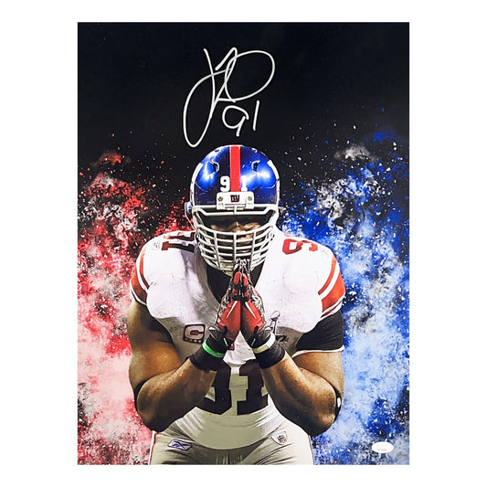 Justin Tuck Autographed New York Giants Edit 8x10 JSA