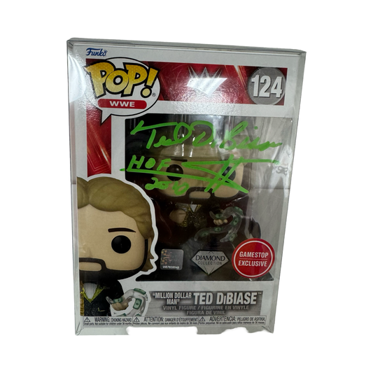 Ted DiBiase Million Dollar Man Signed WWE Funko Pop #124 HOF 2010 Inscription Beckett