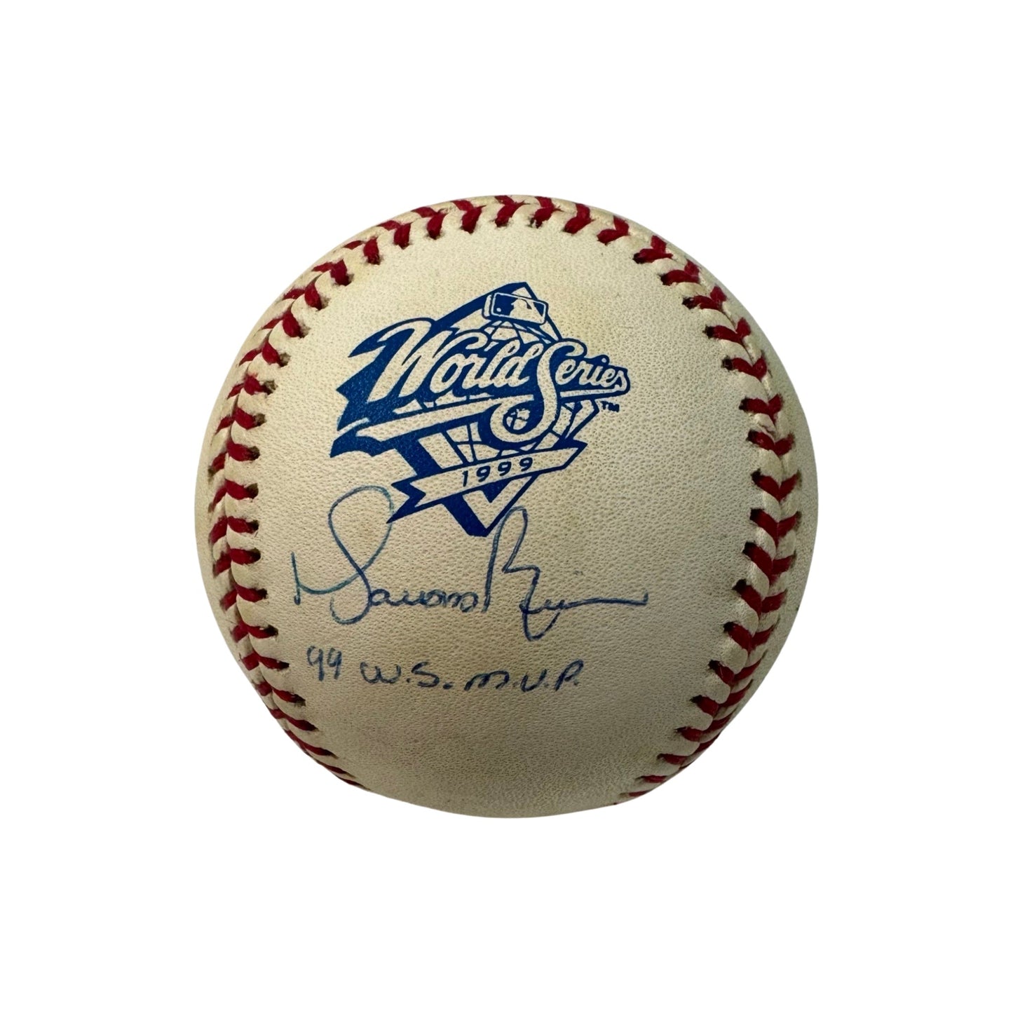 Mariano Rivera Autographed 1999 World Series Logo Baseball 99 WS MVP Inscription Young Sig Steiner