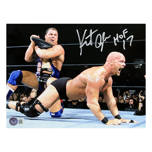 Kurt Angle Autographed Ankle Lock on Stone Cold 8x10 Beckett