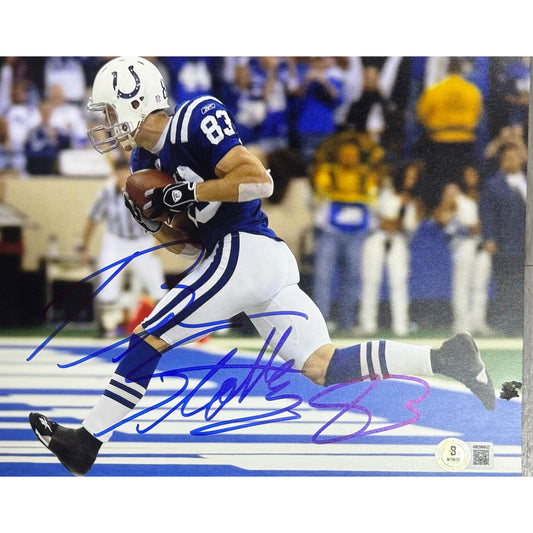 Brandon Stokley Indianapolis Colts Blue Jersey Touchdown 8x10 Beckett BAS
