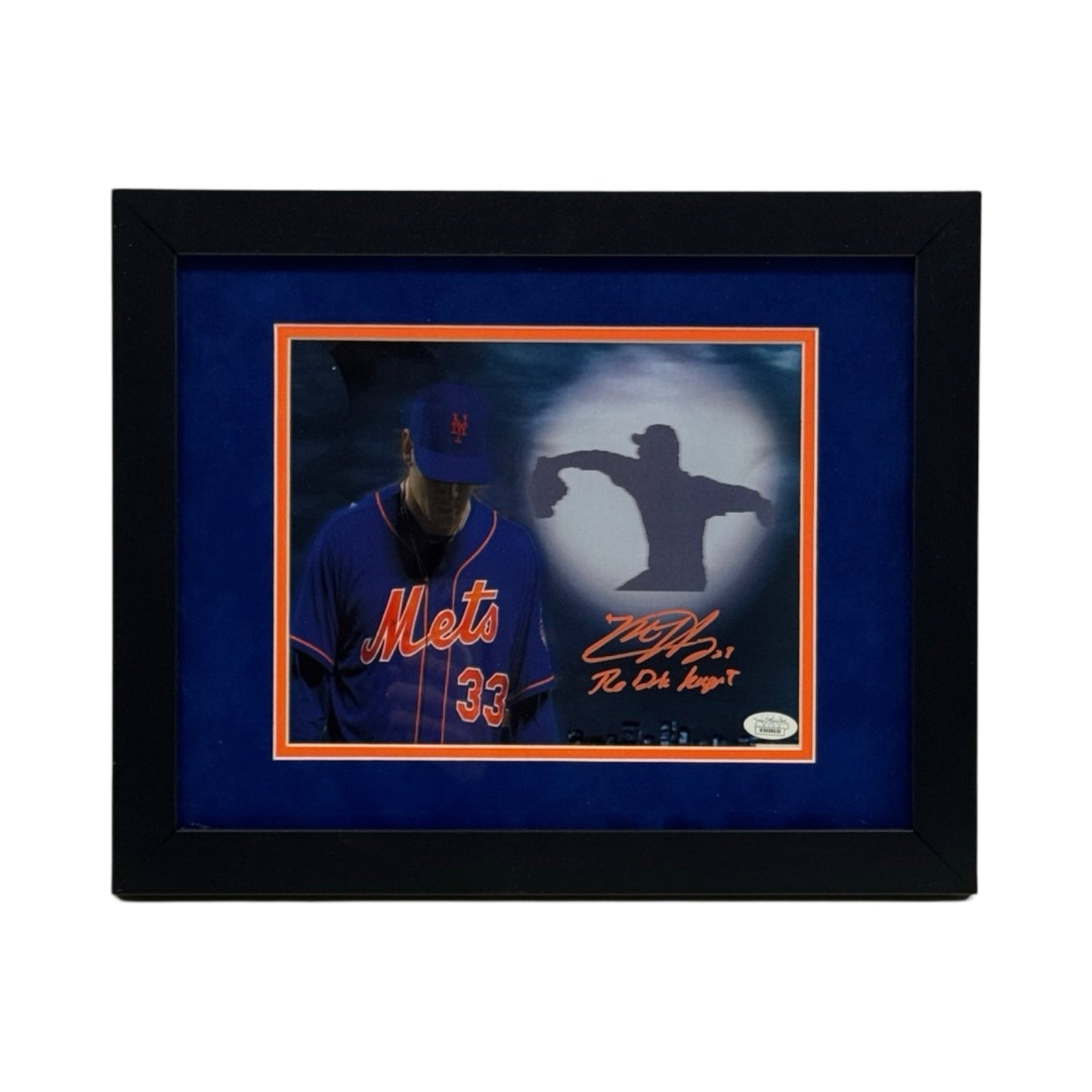 Matt Harvey Autographed New York Mets Spotlight Edit "The Dark Knight" Inscribed 8x10 JSA - Framed