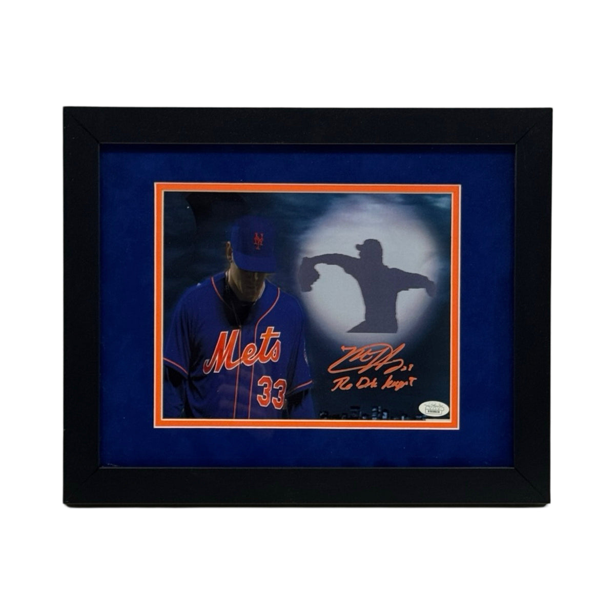Matt Harvey Autographed New York Mets Spotlight Edit "The Dark Knight" Inscribed 8x10 JSA - Framed