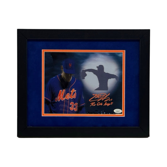 Matt Harvey Autographed New York Mets Spotlight Edit "The Dark Knight" Inscribed 8x10 JSA - Framed