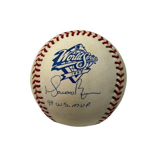 Mariano Rivera Autographed 1999 World Series Logo Baseball “99 WS MVP” Inscription Young Sig Steiner