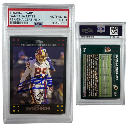 2007 Santana Moss Autographed Panini Prizm #192 PSA Auto Authentic