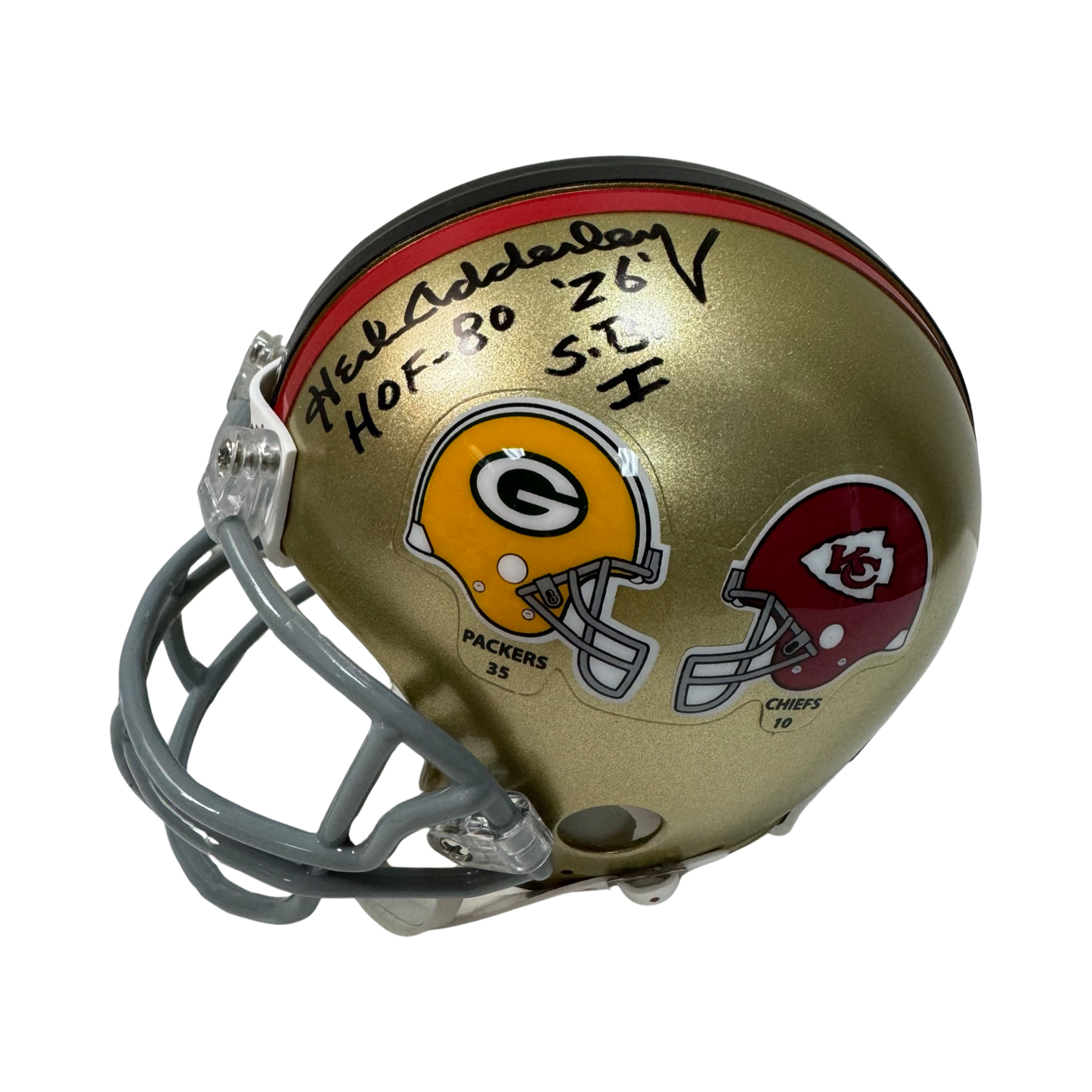 Herb Adderley Autographed Green Bay Packers Super Bowl I Mini Helmet HOF 80, S.B.I Inscriptions JSA