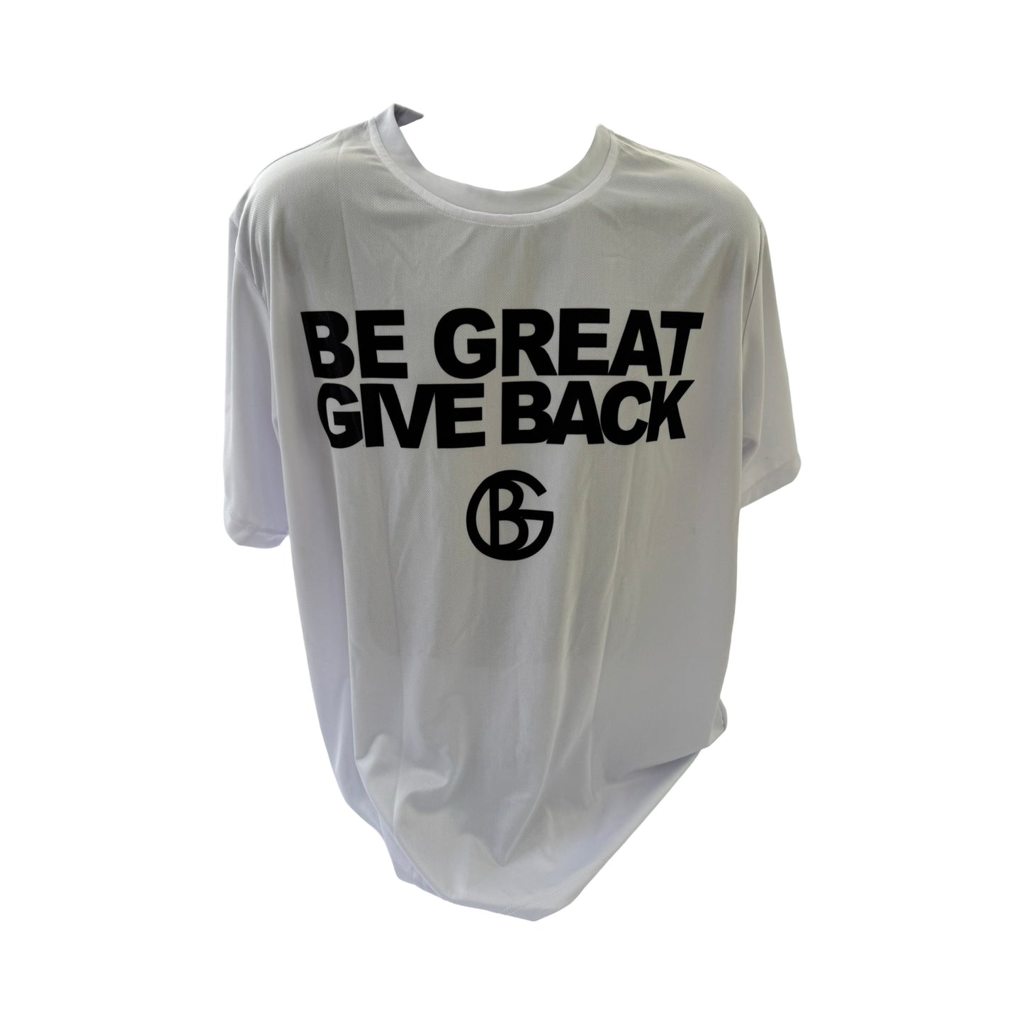 BG Give Back White Horizontal Text T-Shirt - X-Large