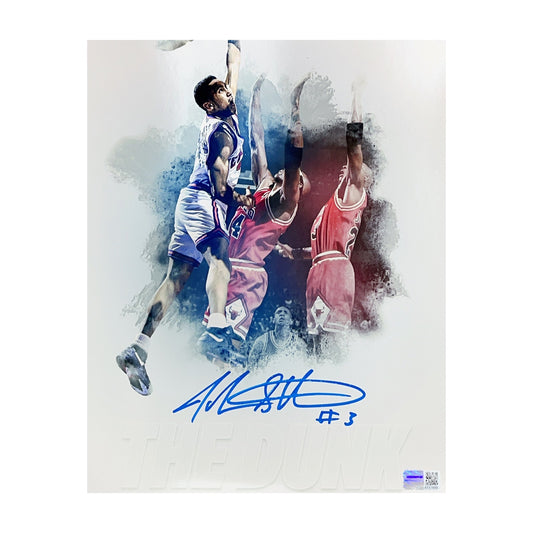 John Starks Autographed New York Knicks The Dunk White Edit 8x10 Steiner CX