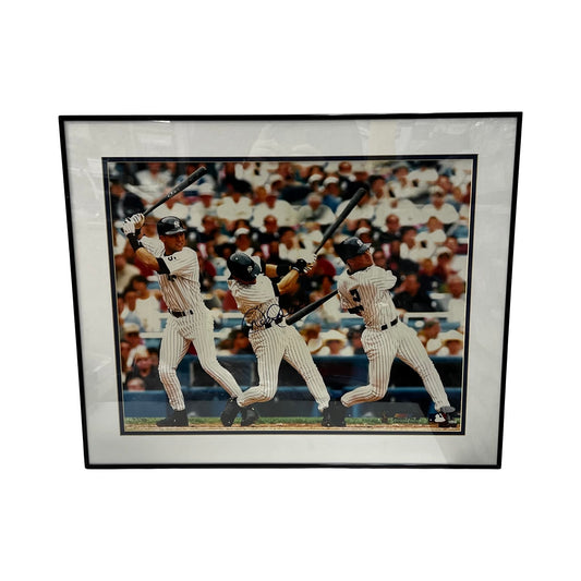 Derek Jeter Autographed New York Yankees Triple Exposure Framed 16x20 Steiner