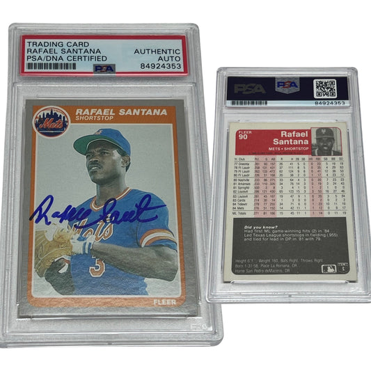 1985 Rafael Santana Fleer #90 Autographed PSA Auto Authentic