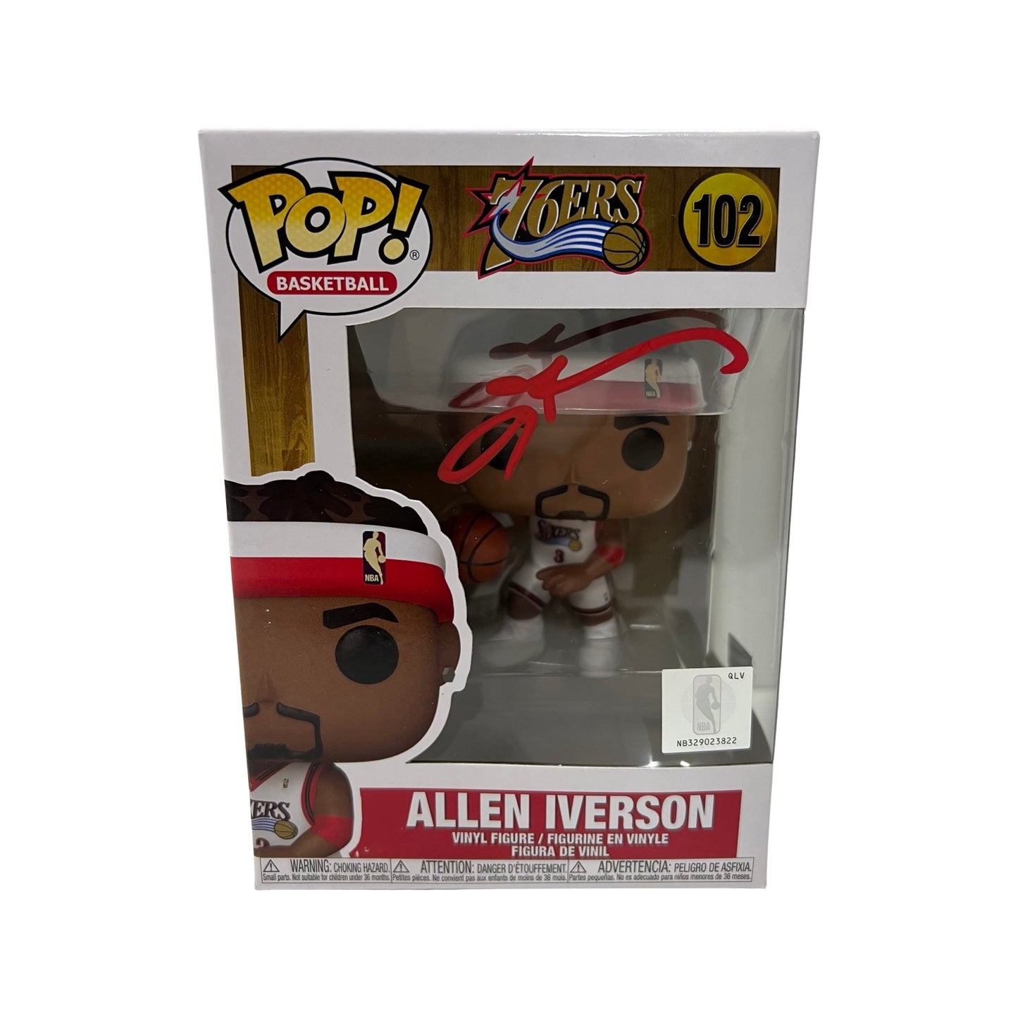 Allen Iverson Autographed Philadelphia 76’ers Funko Pop Red Ink Steiner CX