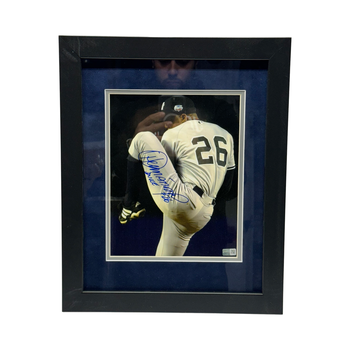 Orlando El Duque Hernandez Autographed New York Yankees Grey Leg Kick 8x10 Steiner CX - Framed