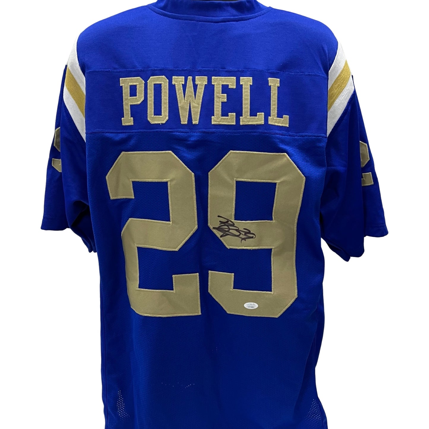 Bilal Powell Autographed New York Jets Blue Titans Throwback Jersey JSA