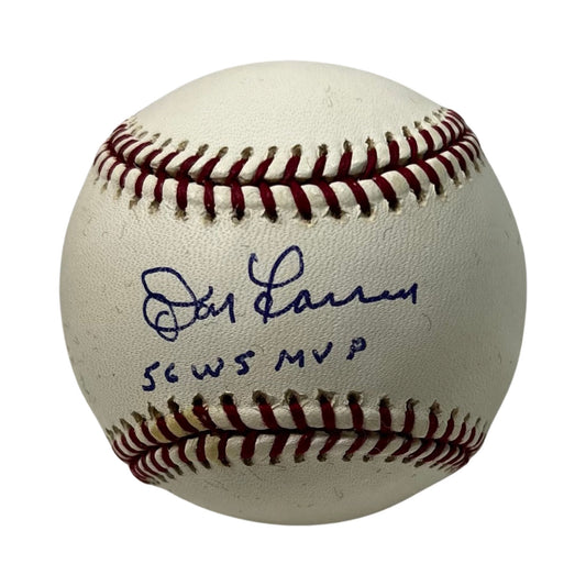 Don Larsen Autographed New York Yankees OMLB “56 WS MVP” Inscription Reggie Jackson COA