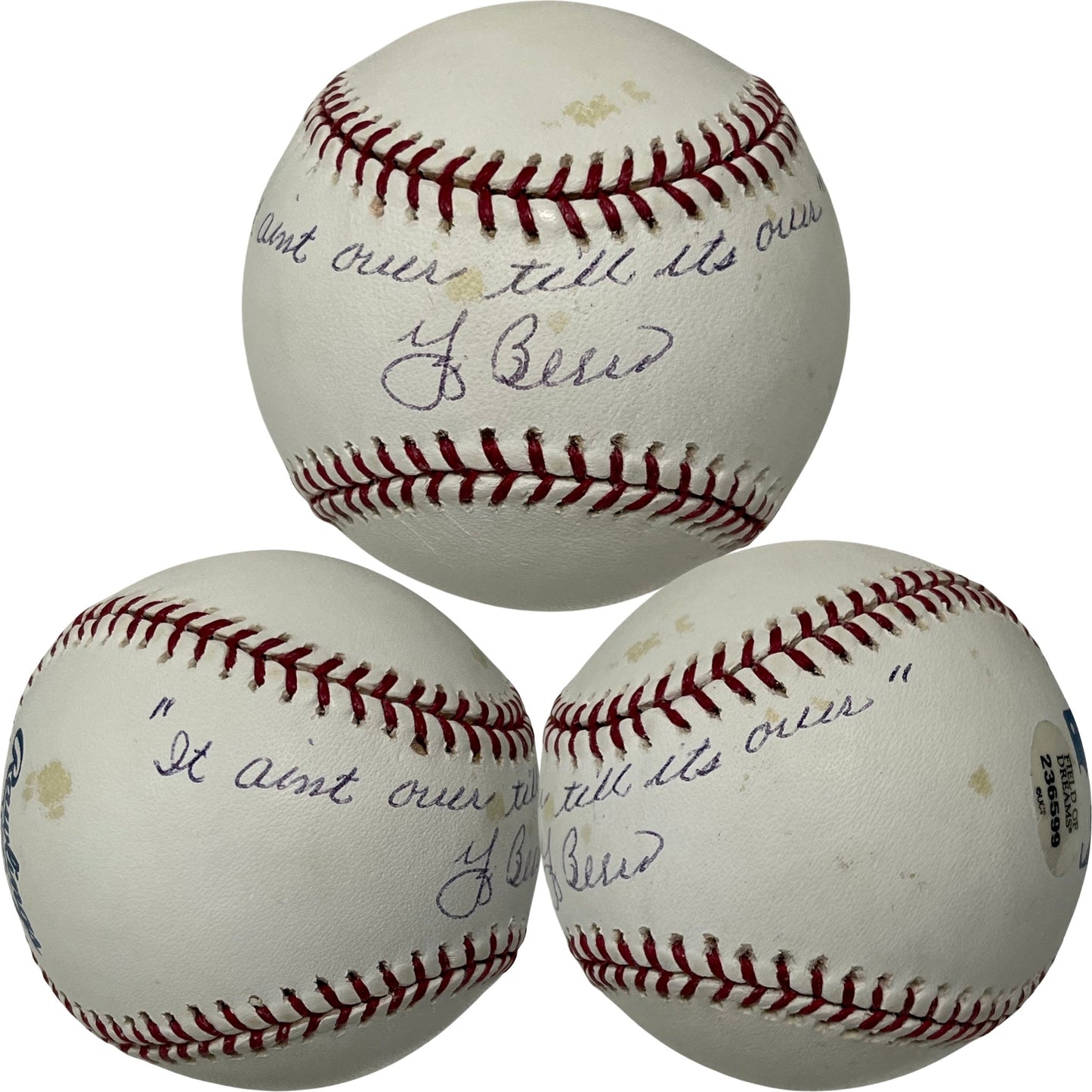 Yogi Berra Autographed New York Yankees OMLB It Ain’t Over Til It’s Over Inscription JSA