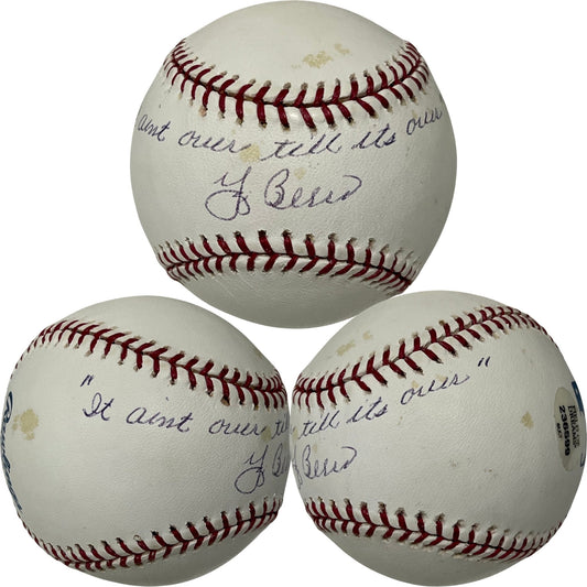 Yogi Berra Autographed New York Yankees OMLB It Ain’t Over Til It’s Over Inscription JSA