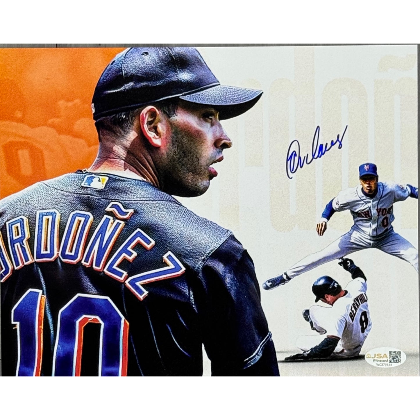 Rey Ordonez Autographed New York Mets Edit Black and Grey Jersey 8x10 JSA
