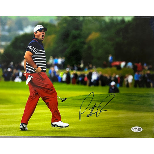 Patrick Reed Autographed Fist Pump Back 11x14 JSA