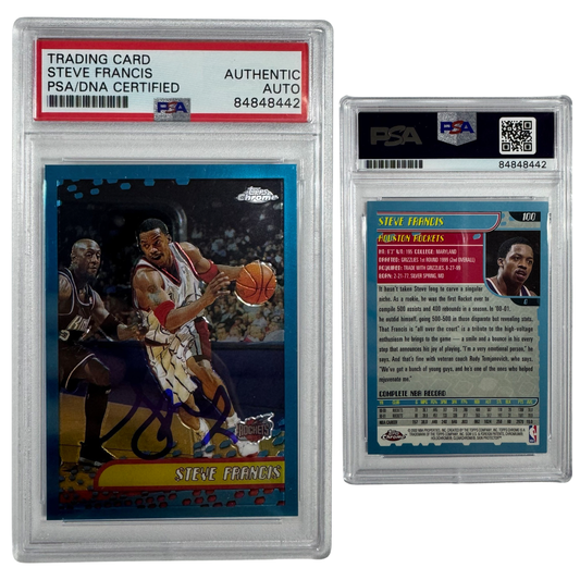 2001-02 Steve Francis Autographed Topps Chrome #100 PSA Auto Authentic