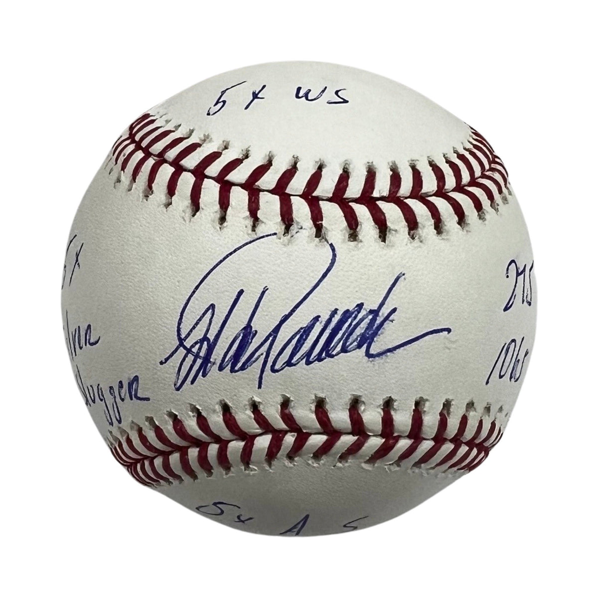 Jorge Posada Autographed New York Yankees OMLB 5x WS, 275 HR, 1065 RBI, 5x Silver Slugger, 5x AS Inscriptions JSA