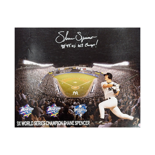 Shane Spencer Edit 16x20 “98, 99, 00 WS Champs!” Inscription BG