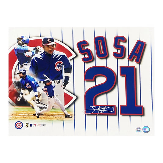 Sammy Sosa Autographed Chicago Cubs Number 16x20 MLB