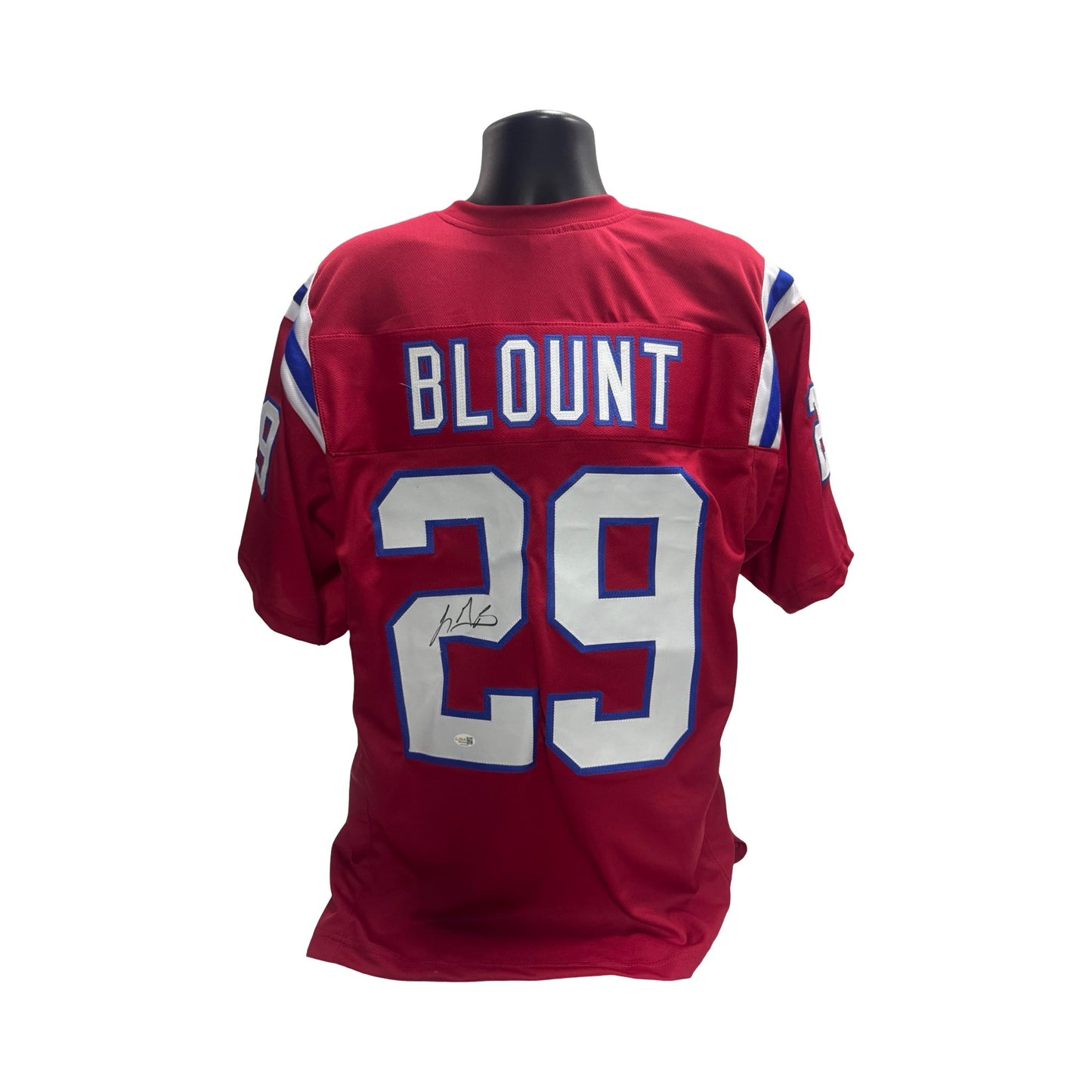 LeGarrett Blount Autographed New England Patriots Red Jersey JSA