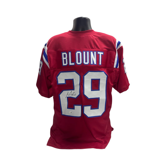 LeGarrett Blount Autographed New England Patriots Red Jersey JSA