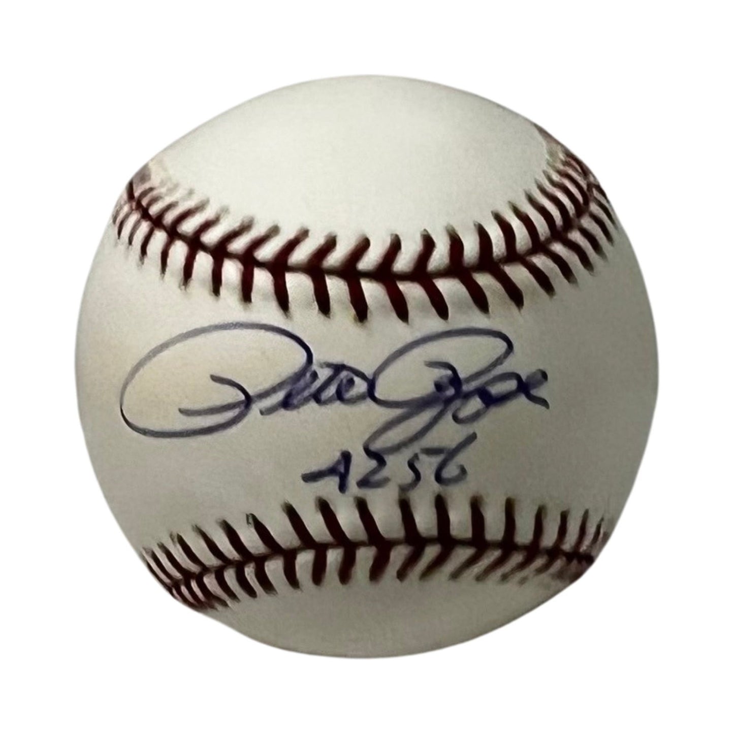 Pete Rose Autographed OMLB 4256 Inscription Reggie Jackson COA