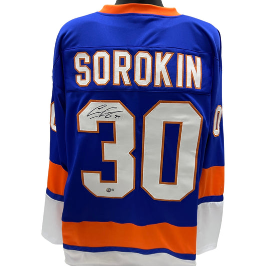 Ilya Sorokin Autographed New York Islanders Blue Jersey Beckett