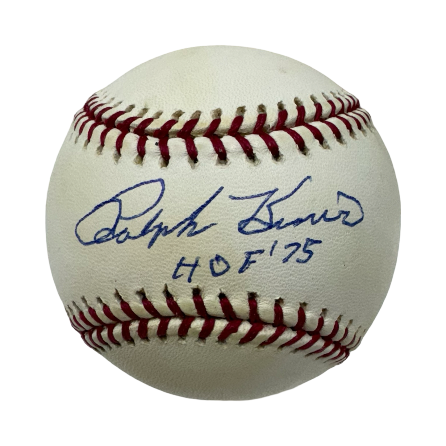 Ralph Kiner Autographed Official National League Baseball HOF 75 Inscription JSA