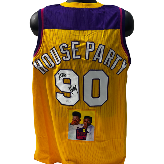 Christopher Reid & Martin House Kid N Play Autographed Yellow House Party Jersey JSA
