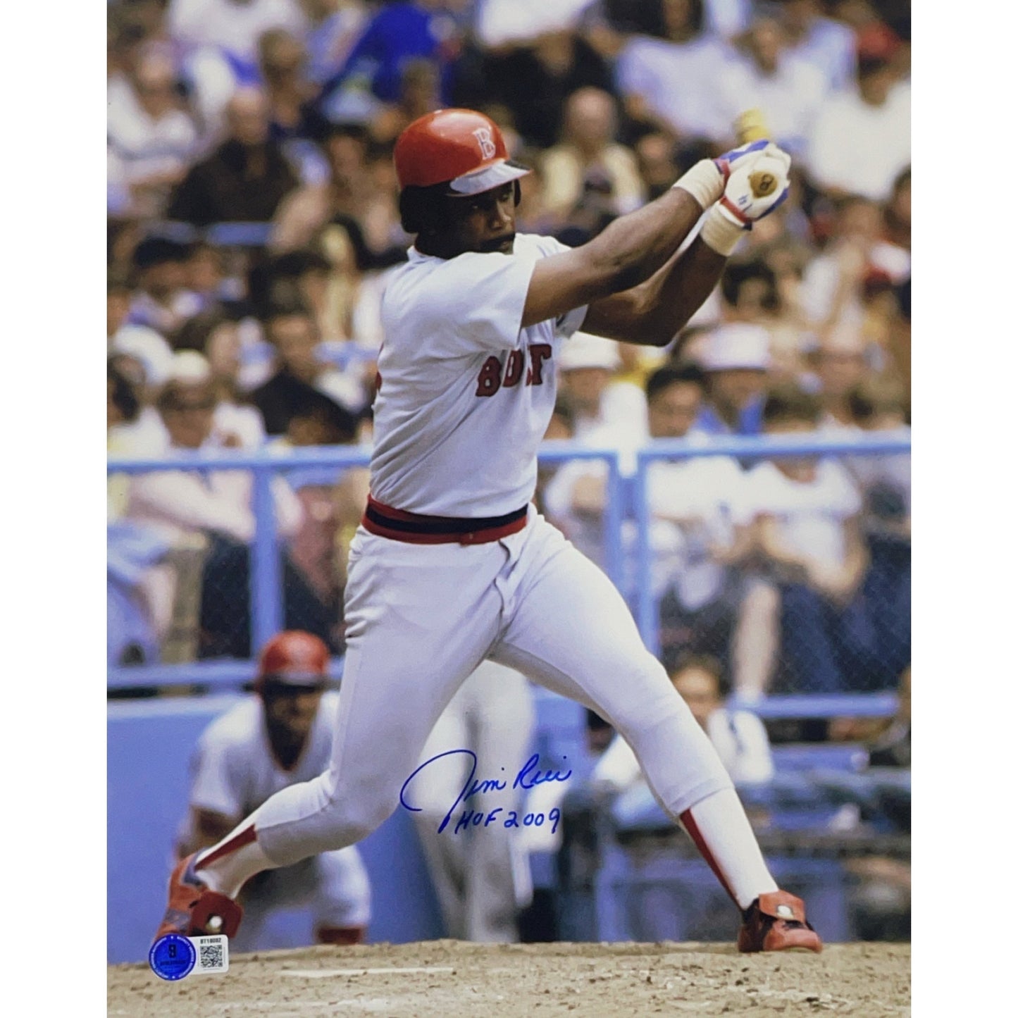 Jim Rice Boston Red Sox Signed 11x14 Jr Autographed Swing 11x14 Beckett COA