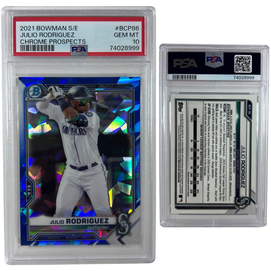 2021 Julio Rodriguez Bowman Chrome Prospects Sapphire Edition #BCP86 PSA GEM MINT 10