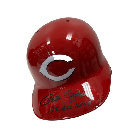 Pete Rose Autographed Cincinnati Reds Batting Helmet 17x All Star Inscription Steiner CX